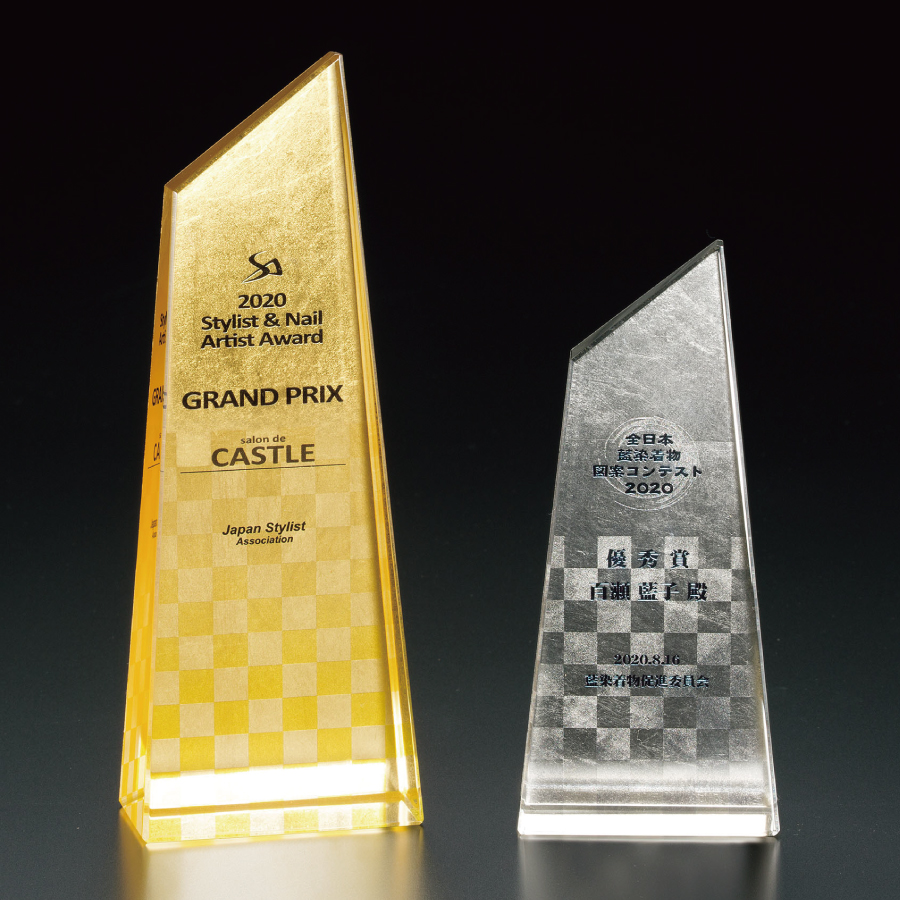 クリスタルトロフィー 箔貼り+フルカラー印刷 VOT.121 Cサイズ