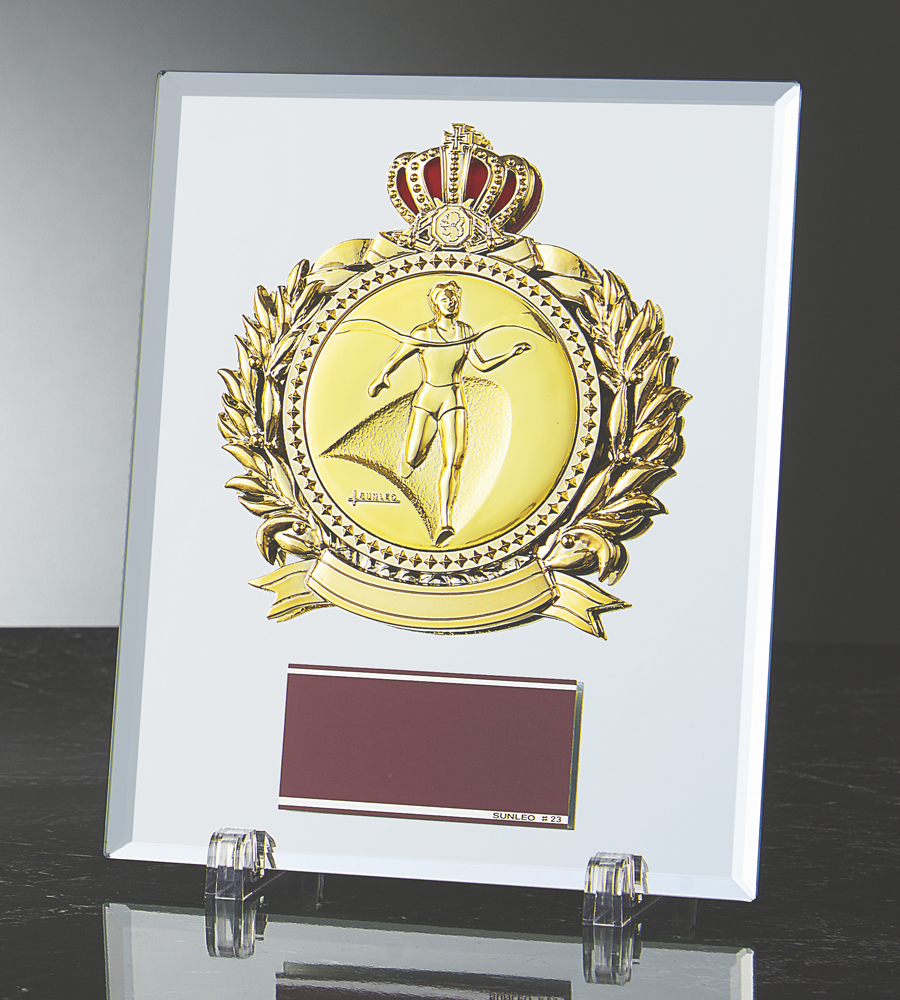表彰楯 ミラーガラス製 130種類の選べるメダル付 ATZ-3436 ファーストトロフィー